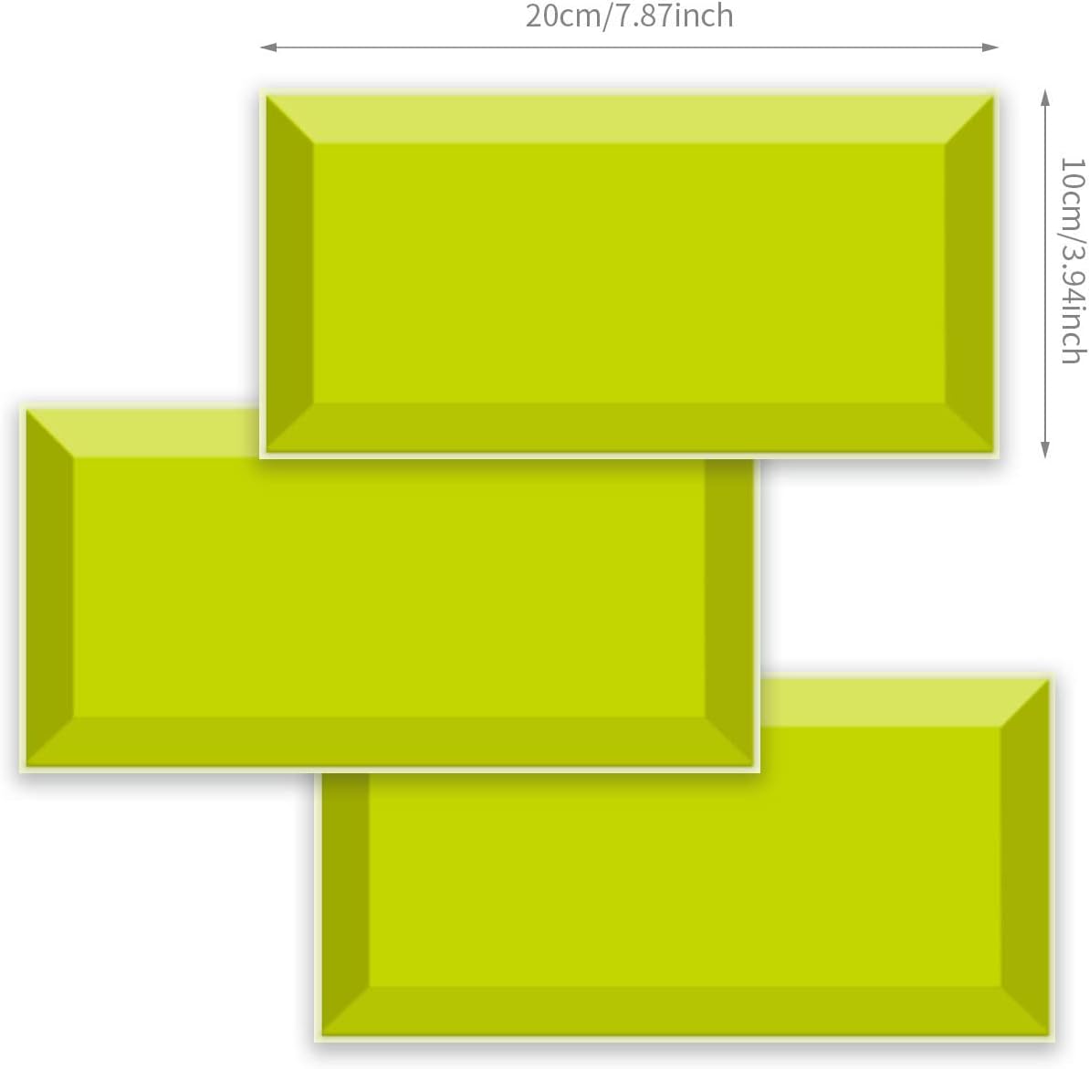 Alwayspon Wall Tile Transfers Sticker for Home Decor, Peel and Stick Self-Adhesive Splashback, Stick on Tile Decals for Living Room Kitchen Bathroom Decor, Lemon Brick, 9 Pieces