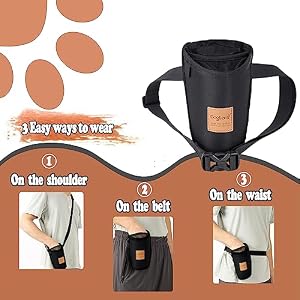 Dog Treat Pouches for Pet Training 3 Ways to Wear,Poop Bag Dispenser,Single Hand Access,Adjustable Waist/Shoulder Belt Bag Meat Kibbles Holders (Black) Dog Treat Pouches for Pet Training 3 Ways to Wear,Poop Bag Dispenser,Single Hand Access,Adjustable Waist/Shoulder Belt Bag Meat Kibbles Holders (Black)