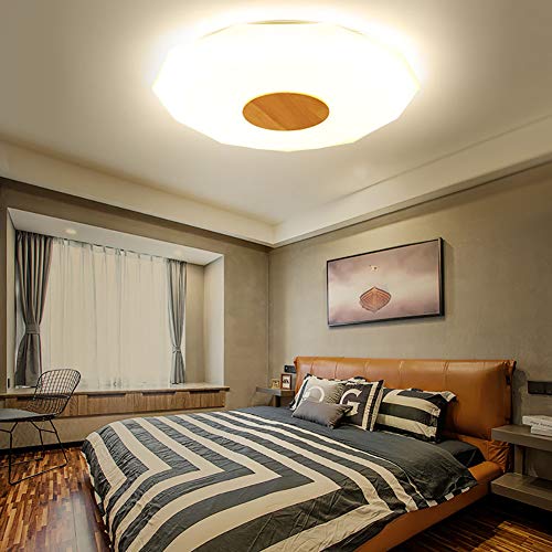 Moderne simple LED plafonnier bois, lampe de chambre à coucher créative - 6