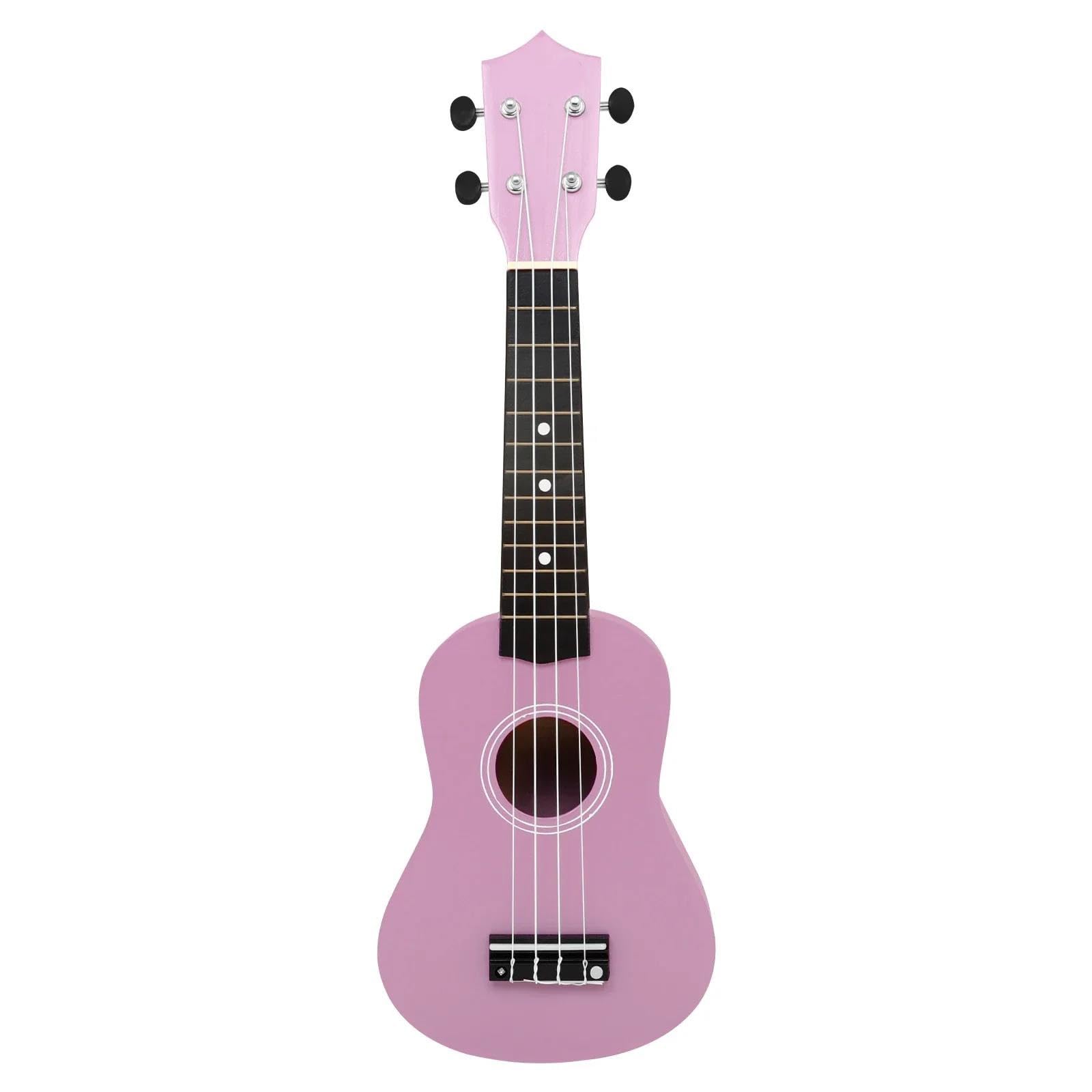 21 Calowy Ukulele 4 Strunowy Hawajski Mini Instrument Do Gitary Dla Początkujących Ukulele Dla Dorosłych(Pink)