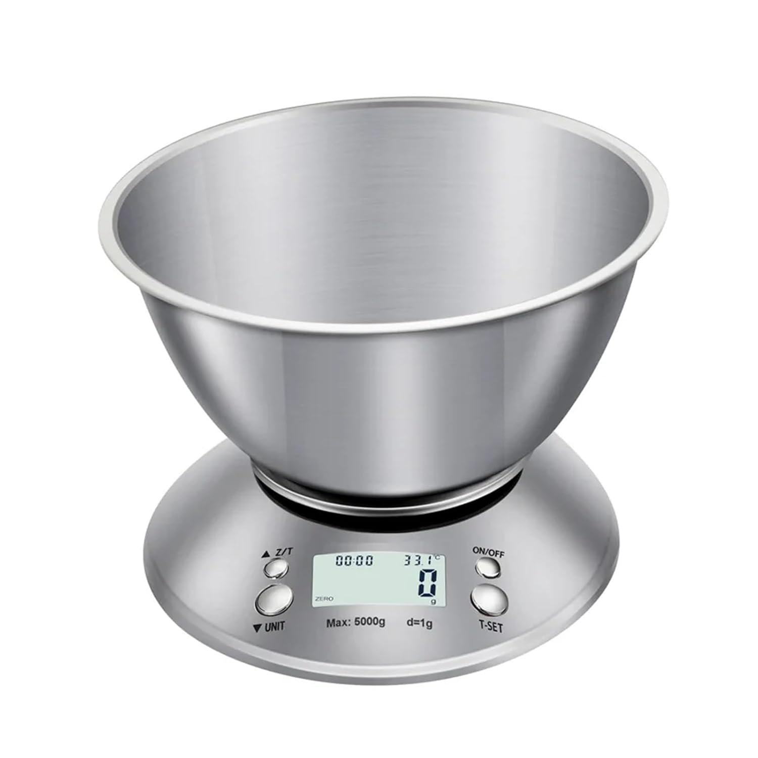 Digital Crane Scale, 5Kg/1g 3kg/0.1g Kitchen Scale with Removable Tray SS Food Cooking Fruit Electronic Digital Balance Measuring LCD Weighing Tools(5kg 1g)