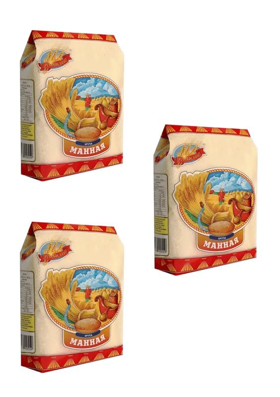 Russkoe Pole Semolina Wheat Porridge, Traditional Russian Durum, 800g, Pack of 3