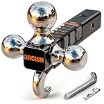 Tri-Ball Trailer Hitch Mount with Tow Hook & Pin for 2" Receiver