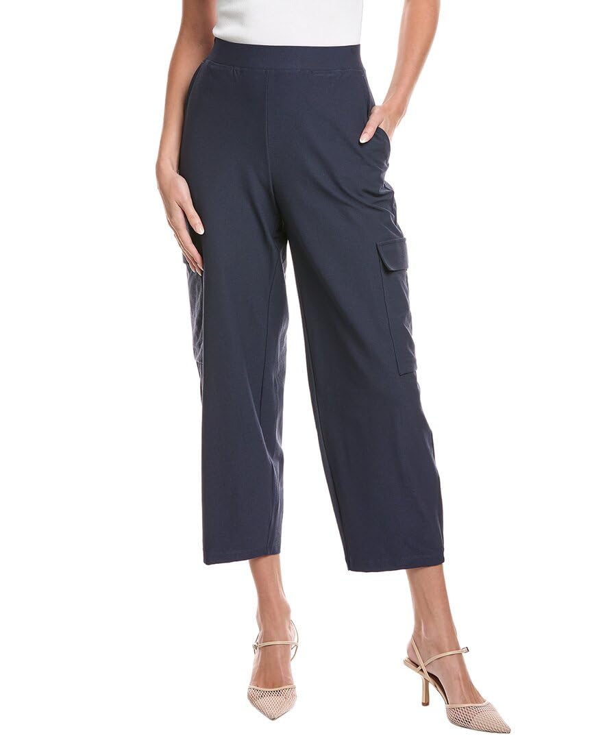 Eileen Fisher Womens Stretch Crepe Cargo Pant M Blue