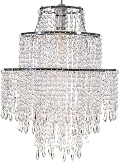Giggi 3-Tier Clear Chandelier Light Shade | Lamp Shade for Pendant Light Ceiling Light Shade Acrylic Crystal Chandelier Easy Fit Lampshades for Ceiling Lights for Living Room Bedroom Kitchen Hallway