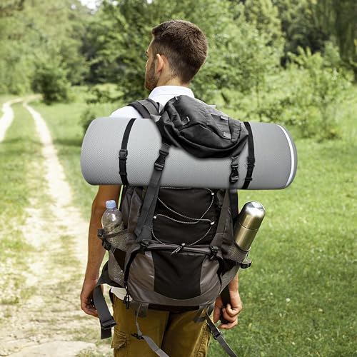 HXUHUWS Memory Foam Camping Mattress with Water-Resistant Cover, Portable and Foldable for Outdoor Activities, RVs, and Guest Rooms, Grey