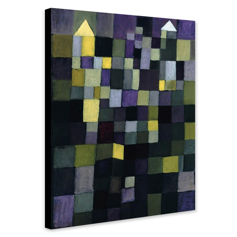 Architecture - Abstract Art by Paul Klee - Wrapped Framed Canvas Wall Art (A2 [24 x 16 inch / 61 x 41 cm])