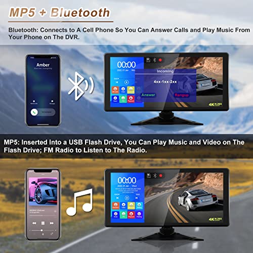 4K Backup Camera System With 10.36 Inch Monitor For Rv Truck Trailer Semi Camper & 4 Ahd Cameras With Touch Screen Dvr Record Ip69 Night Vision Bluetooth Music Parking Avoid Blind Spot Vekooto T8 #TOP4