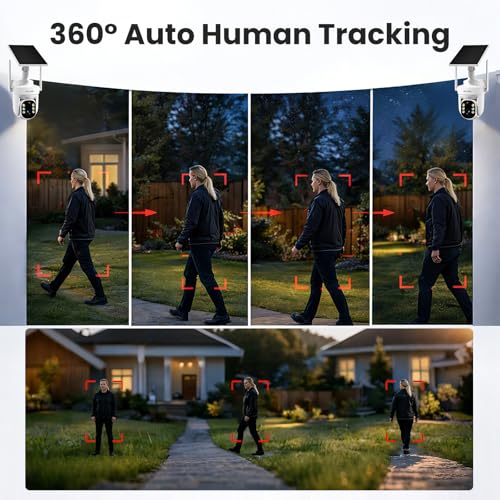 Image of SOLIOM Security Cameras Wireless Outdoor, 6-Camera Solar Security System, 5MP 3K Color Night Vision, Radar Motion Detection, 360 Auto Tracking, No Monthly Fees, 64GB Local Storage