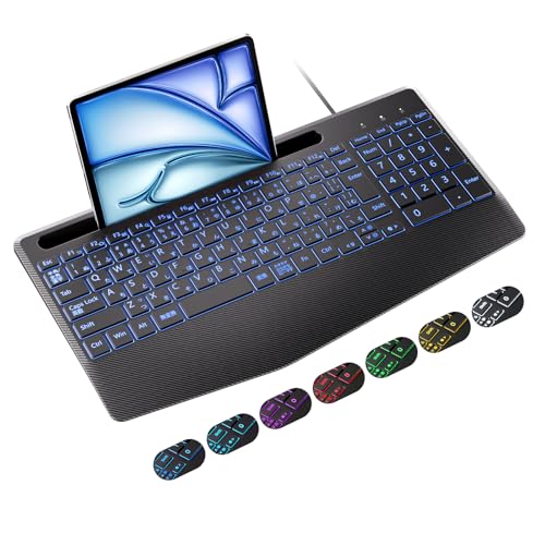 iClever L L[{[h 傫߂̕ 7FobNCg {z eL[t p^Ot 邳 USBڑ ^ É LL[{[h nhXgt 1.4MP[u Rs[^[ fXNgbv PC bvgbv Window