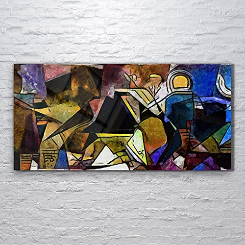 Tableau acrylique 120x60cm Picasso geometry pour dynamiser un mur blanc de salon