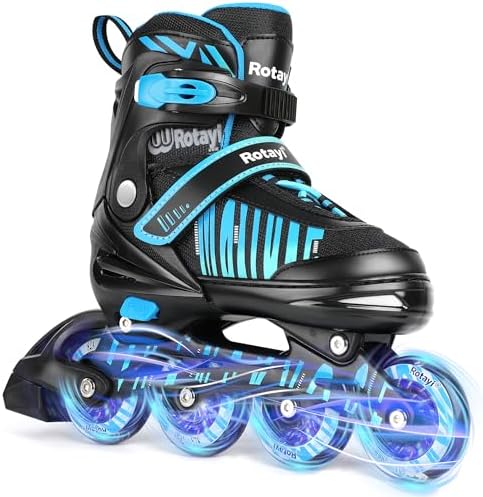 TaroKitc Inliner für Kinder Jugendliche und Damen/Herren, 4 Größen Verstellbare Inline Skates für Mädchen Jungen, Jugendliche Anfänger Inline Rollschuhe in den Größen 30–45