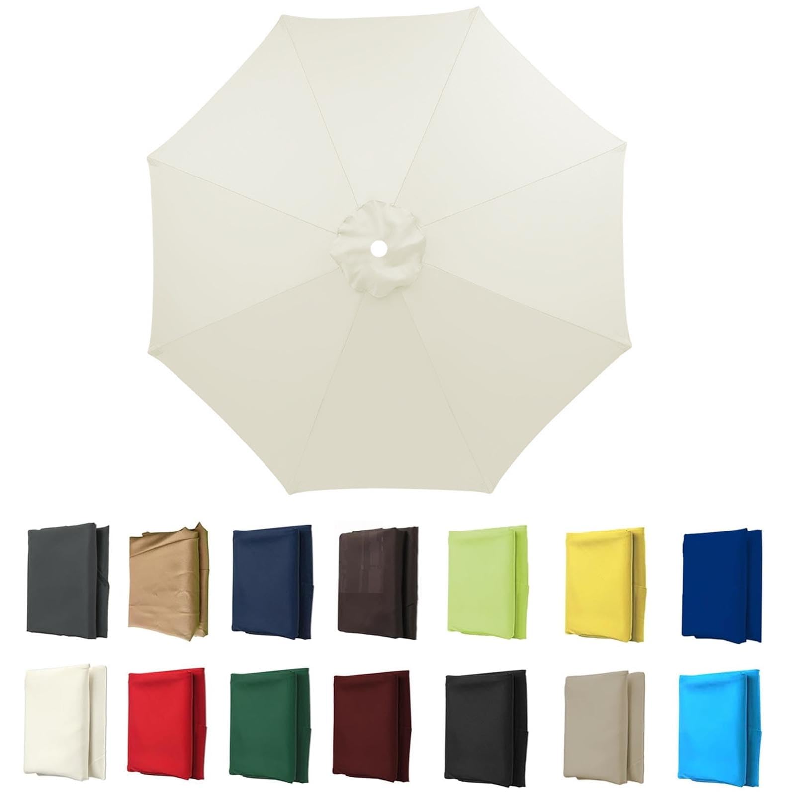 Blgvgklpnt Off White 2M-3.5M Replacement Parasol Canopy, Umbrella Replacement Fabric, Upf 50+ Garden Parasol Replacement Canopy, Outdoor Replacement Fabric, 6/8 Rib For Garden Umbrella (,8Ribs:2.7m/8.8Ft)
