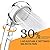 Marbrasse High Pressure Shower Head, 3-Settings Handheld Showerhead with ON/Off Full Shutoff Push Button and Switch to Control Flow, Angle-Adjustable Water Saving Body Sprays(Chrome)