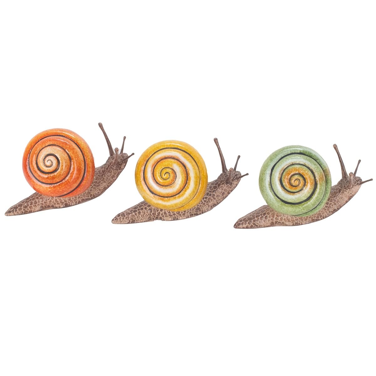 Figuras Decorativas Caracol x3 Resina 15 cm