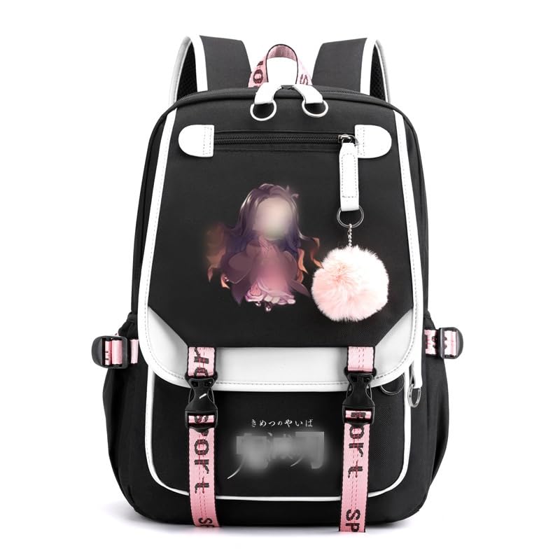 17" Nezuko Backpack Tanjiro Anime Bag Laptop Backpacks Daypack for Women Men
