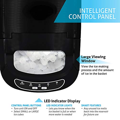 Northair Stainless Steel Portable Countertop Ice Maker with 26 lb. Daily Capacity - Black - Thumbnail 3
