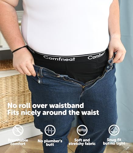 Comfneat Men's 5-Pack Big & Tall 3XL-7XL Boxer Briefs Cotton Spandex Underwear Underpants with Fly3