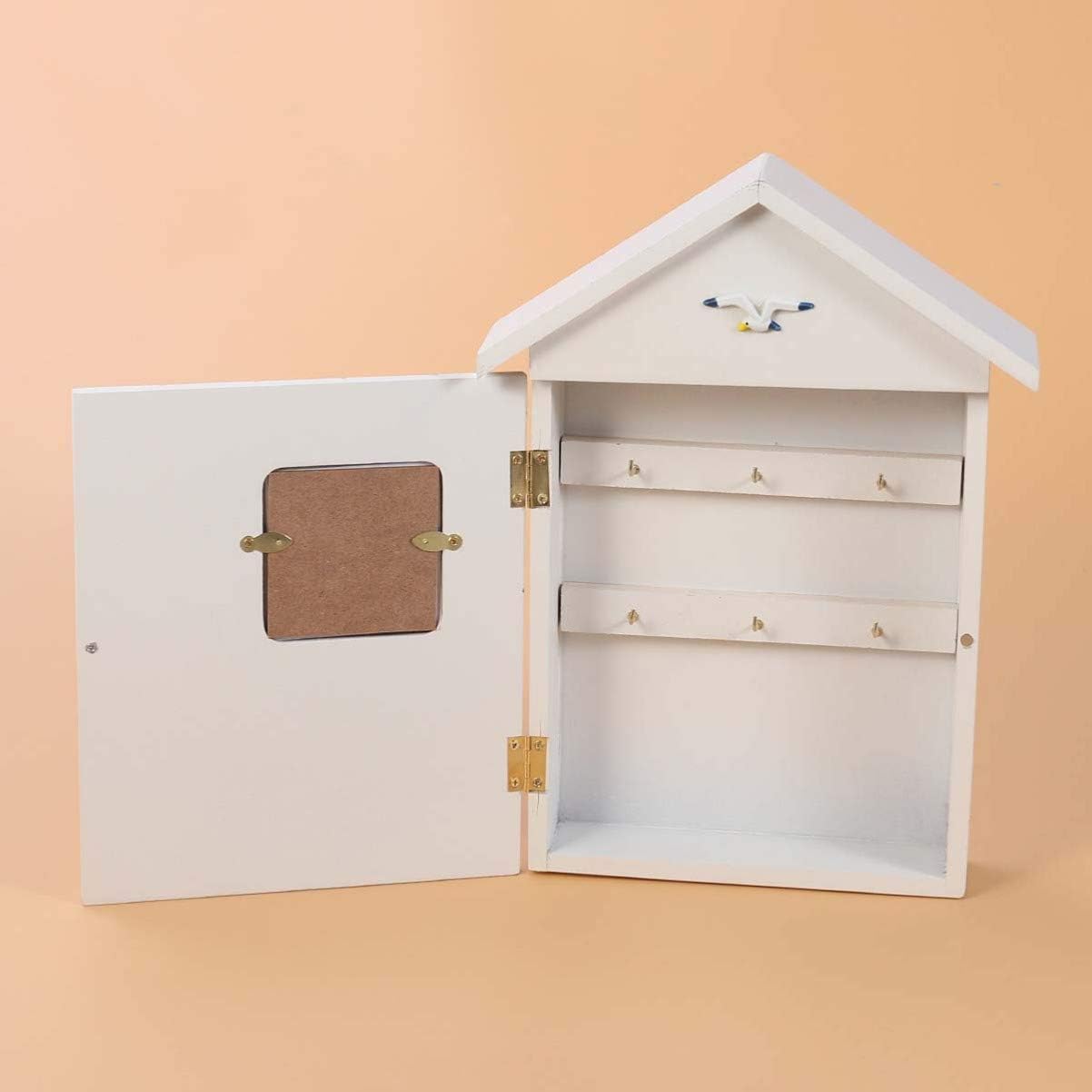 DOITOOL Mediterranean Style Key Box Wall Mounted Nautical Key Holder Storage Cabinet for Home Decoration