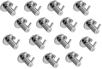 Spazio Stainless Steel SOLO Angle Cock/Angle Valve Bathroom Faucets Taps For Angular Stop Cock Wash Basin for Geyser Tap, Chrome Plated (Pack Of 15)