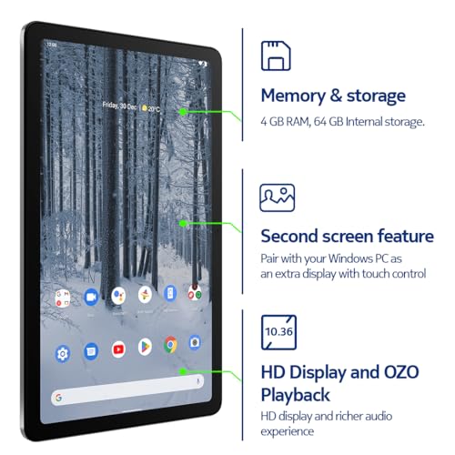 Image of Nokia T21 | Android 12 | 10.4 inch Screen | Tablet | US Version | 4 /64GB | 8MP Camera | Charcoal