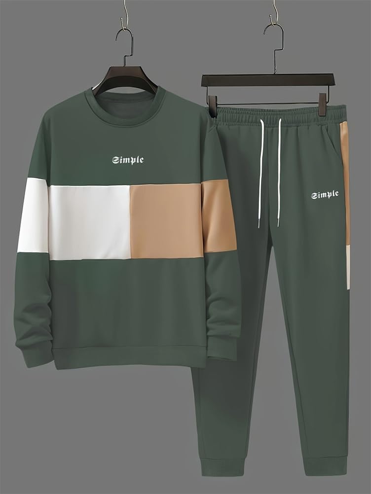Ensemble Homme Jogging Survetement 2 Pièces à Manches Longues Tenue de Sport Outfits Sweat et Pantalons Longue Automne Hiver