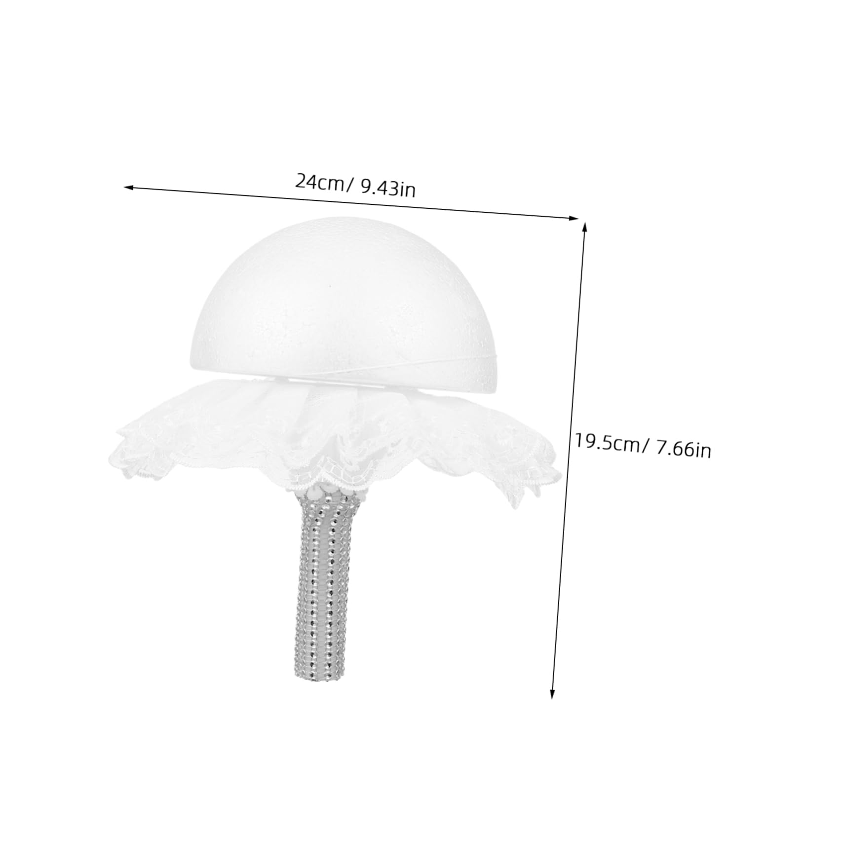 LALAFINA Floral Foam Handle Lace Bouquet Holder Artificial Flower Holder for DIY Wedding Decor