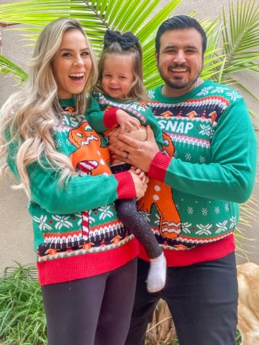 IFFEI Ugly Christmas Sweater for Women Men Kids Cute Family Matching Pullover Knit Jumpers for Holiday Party2