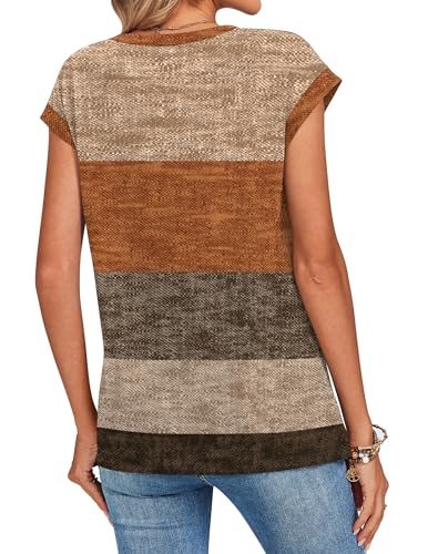 Image of Zeagoo Womens Tops Summer Casual Cap Sleeve Tshirts Shirts Business Dressy Spring Fashion Outfits Trendy Clothes
