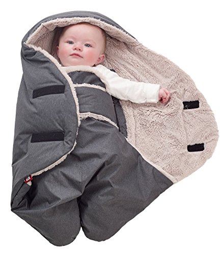 Red Castle Babynomade Protect – Couverture Enveloppante Bébé Hiver Ultra Chaude Déperlante 0-6 Mois, Bleu Chiné