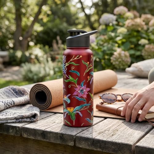 Image of VOIK Printed Stainless Steel Water Bottles for Kids, Office, Sports & Travel (750 ML) (Floral-Sipper)