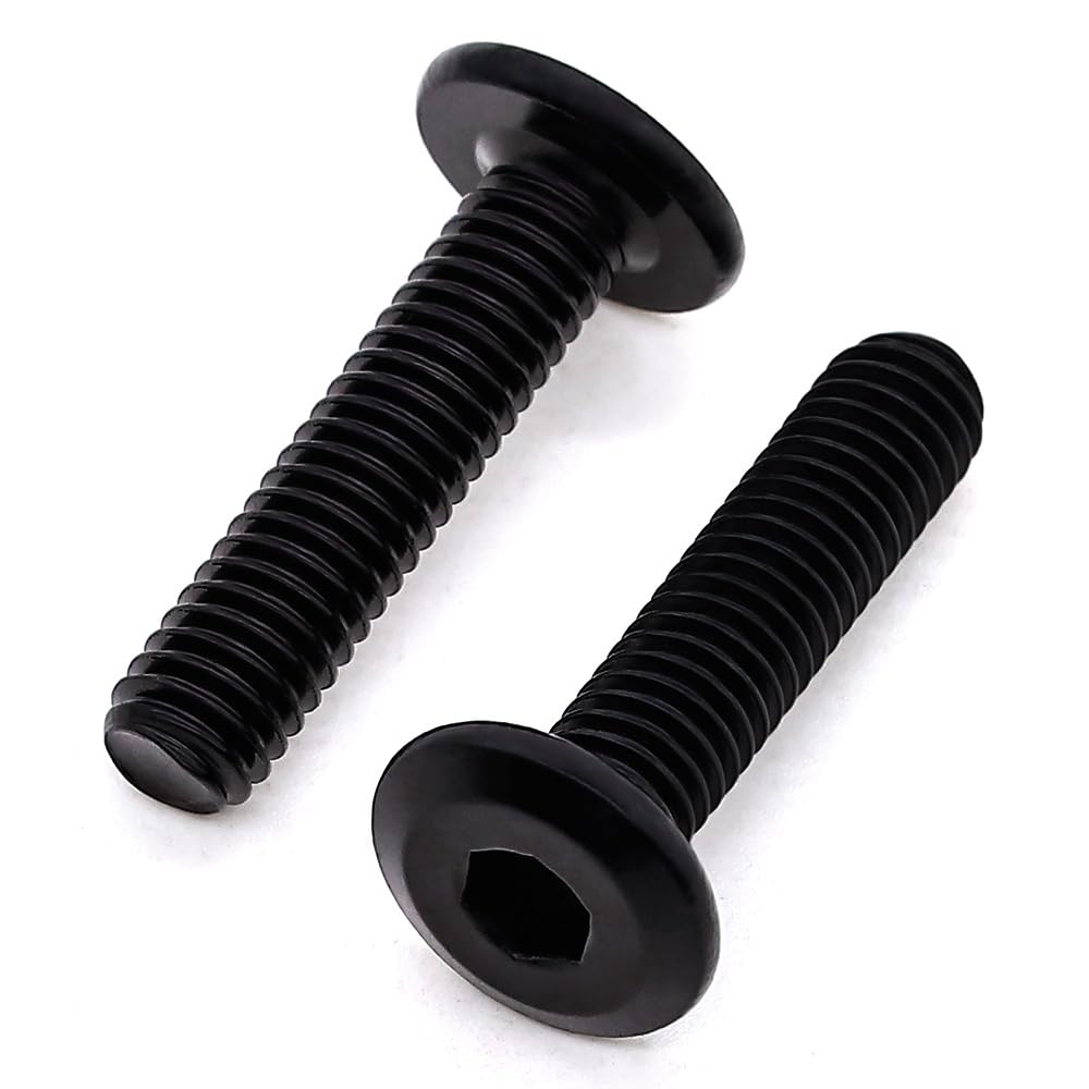 Glvaner M4-0.7 x 20mm Stainless Steel Binding Screws, 304 Stainless Steel 18-8, Black Coated, Flat Socket Cap Head Screws, Full Thread, 80 pcs