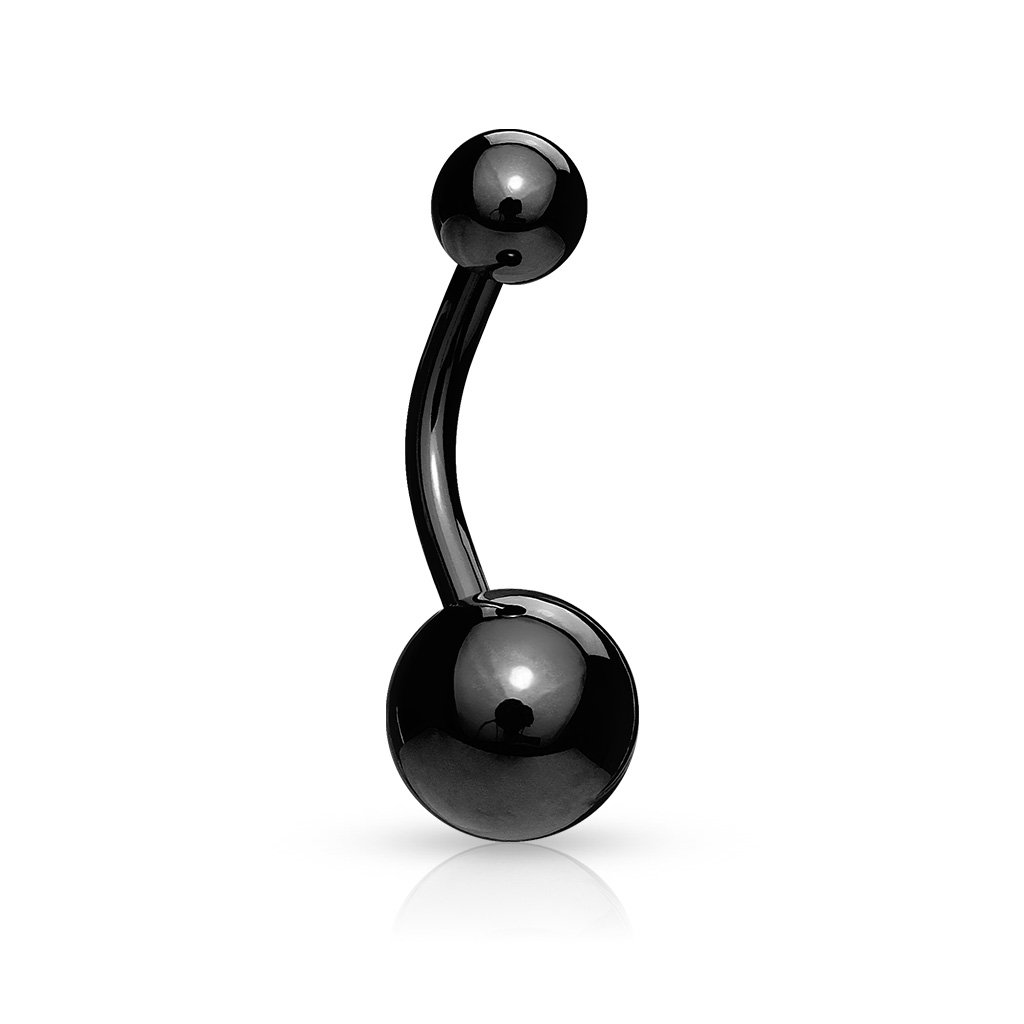 PiercedOff Piercing PiercedOff, chapado en titanio, para el ombligo, color negro