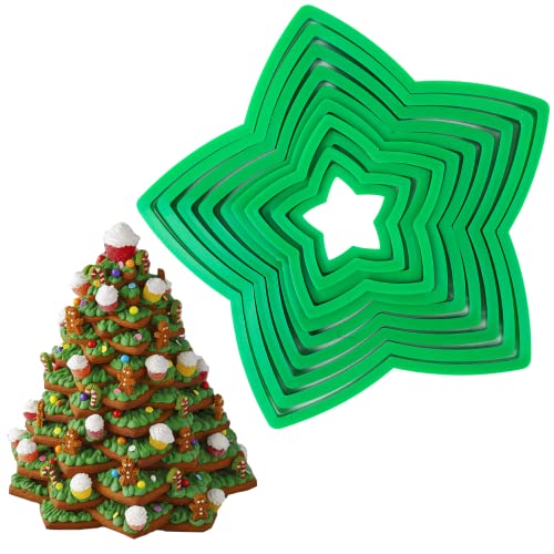 KAISHANE 10pcs 3D Christmas Tree Cookie Cutter Set-Star Cookie Cu...