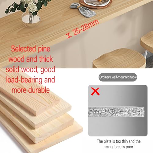 Bureau en bois mural de qualité supérieure table rabattable 100x45cm - 7