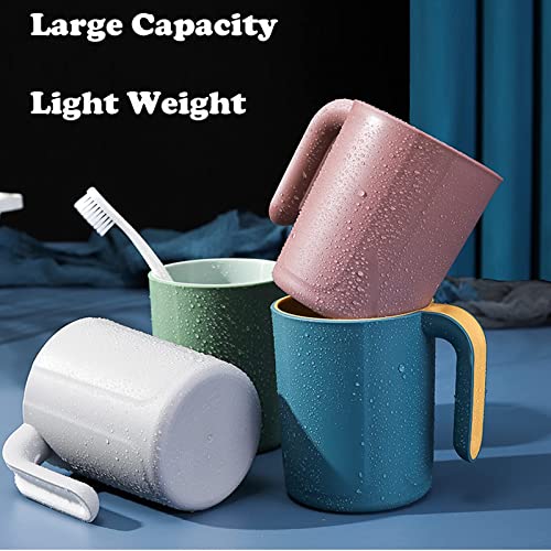 Plastic Reusable Coffee Mugs With Handles，Stackable Unbreakable Coffee Cups Set Of 4 - 16.5 Ounce Cups For Cocoa, Milk, Tea Or Water, Drinking Cup For Kids & Adult, Dishwasher And Microwave Safe #TOP2