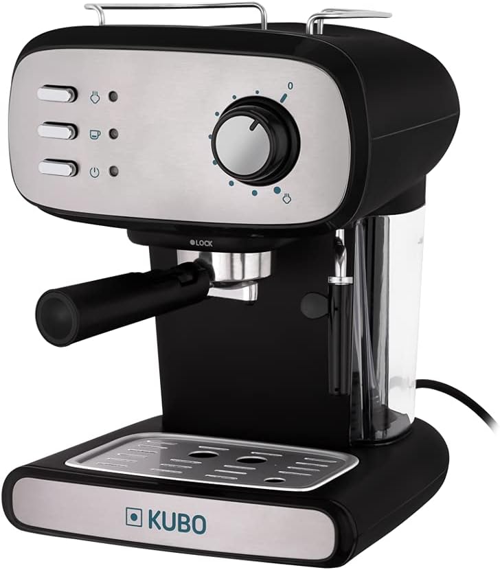 kubo Macchina da caffè espresso, pressione 15 bar, serbatoio acqua 1,2 l, 850 W, vaporizzatore per cappuccino o bevande con latte, pulizia facile kubo Macchina da caffè espresso, pressione 15 bar, serbatoio acqua 1,2 l, 850 W, vaporizzatore per cappuccino o bevande con latte, pulizia facile