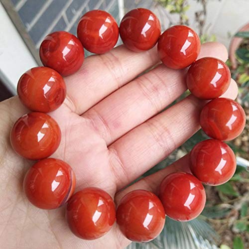 EASTCODE 16mm Natural Genuine Agate Beads South Red Air Men's and Women's Bracelet Bracelet Jewelry