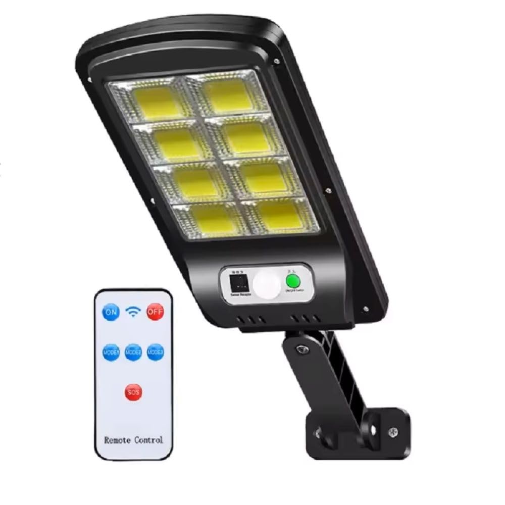 Solar Street Lights Outdoors, Ip65 Motion Sensor Light, 120 LED Remote Control Solar Security Wall Light For Parking Garden, Street, Deck, Yard, Garage, Patio (1 Pack)