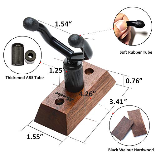 Image of Ukulele Wall Mount Hanger, Black Walnut Ukulele Hanger Holder for Wall Fits Ukulele /Mandolin /Banjo, Ukulele Hanger Display for Concert, Home, Studio, Exhibition (Walnut Wood)