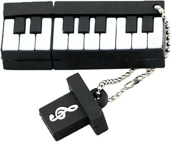 64GB Piano Shape USB 2.0 Flash Drive USB Stick USB Flash Disk Pen Drive U Disk USB Disk Flash Memory Thumb Drive Memory Stick with Chain (Black)