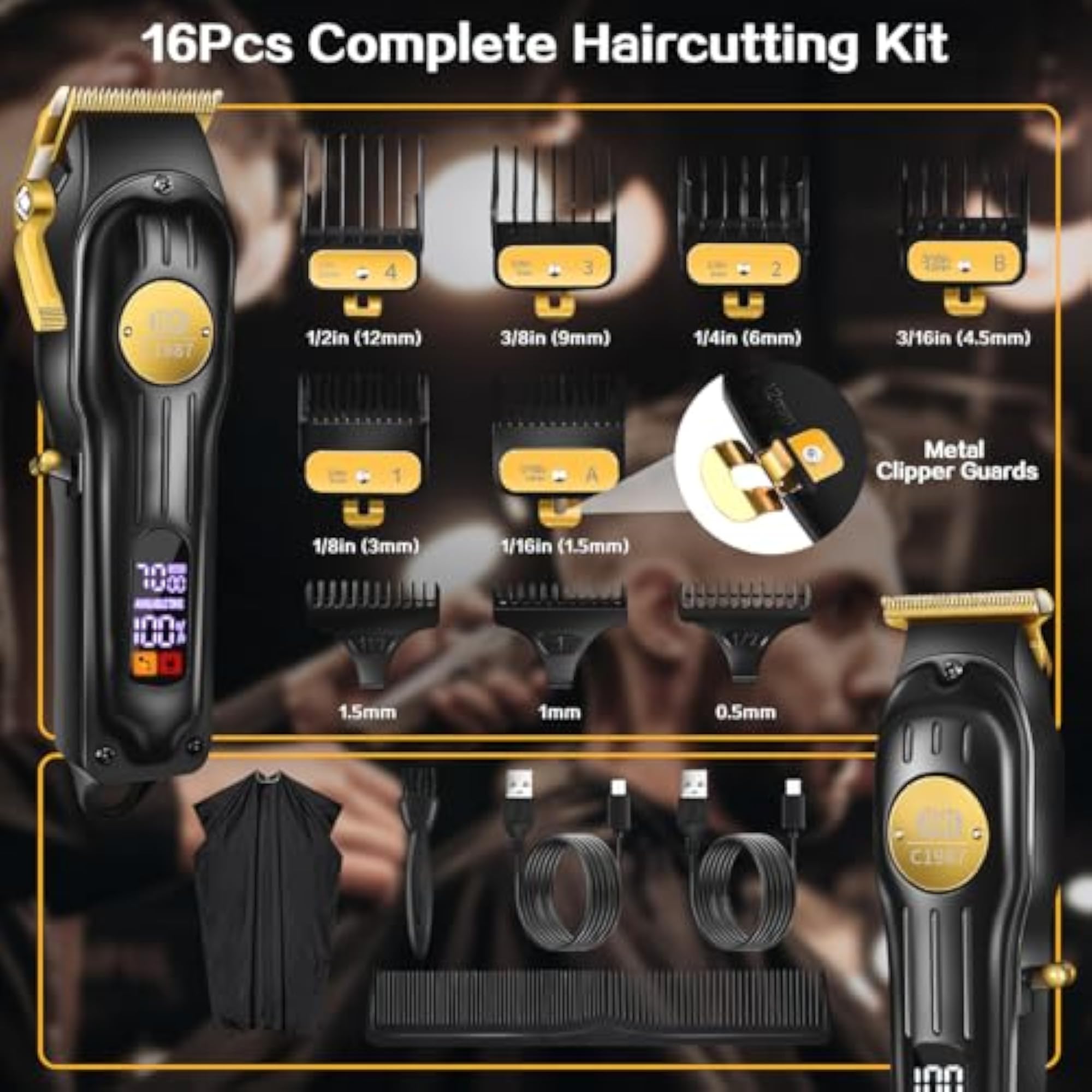 Hair Clippers and Trimmers Set, Professional Grooming Kit