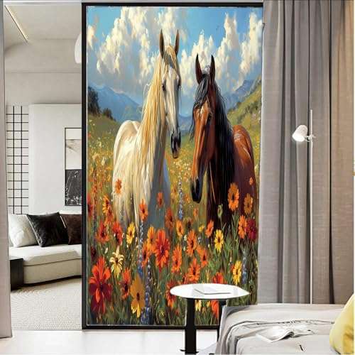 Vinilo decorativo para ventana con diseño de caballo miniatura 3