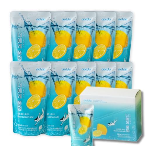 AOLDA koreanisches Beutelgetränk 230ml x 10er Box | Koreanischer Pouch-Drink im Convenience-Stil | Süß, erfrischend & vielseitig | Perfekt für Slush, Eis & To-go-Genuss (10er, Blaue Zitrone)
