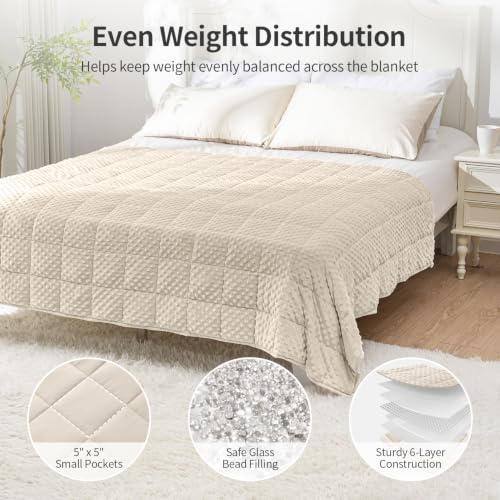 Image of Uttermara Cooling Weighted Blanket for Adults, 15 lbs Queen Size 60 inch x 80 inch