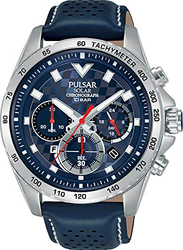 Preisvergleich Produktbild PULSAR Herren Analog Quarz Uhr mit Echtes Leder Armband PZ5107X1