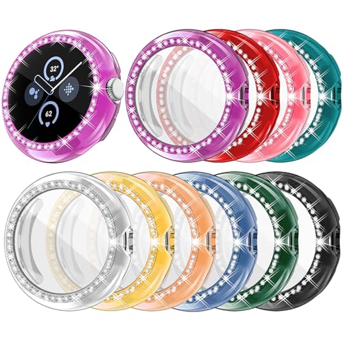 Wugongyan Screen Protector Case Compatible with Google Pixel Watch 2/Pixel Watch Accessories Bling Diamond Soft TPU Overall Protective Cover Case （10-Pack,Pixel Watch 1/2）