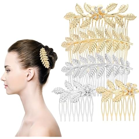 GEEHUA 5Pcs Metal Leaf Hair Combs Cover