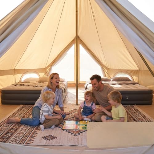 Carpa Yurt para Camping, 6-8 Personas, Beige, Tela Oxford 300D miniatura 5