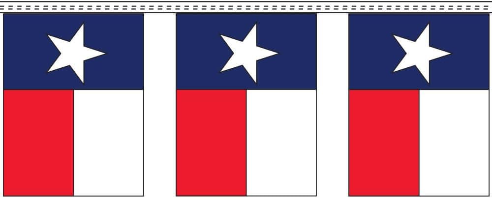 Flag and Banner International Signal Pennant - Nautical Pennants | Official Design | Decorative Maritime Outdoor Decor | Parties, Boats, Restaurants, Docks | Made in USA - Texas String Pennants (Pennants: 9 in. x 12 in./String: 60 ft.)